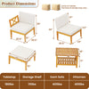 Acacia wood patio furniture set featuring a 2-tier coffee table and white cushions, ideal for outdoor relaxation.