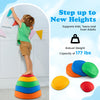 Colorful stackable kids' stepping stones, made of child-safe PP, support up to 177 lbs for indoor and outdoor play.