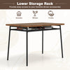 5-piece table set with a brown veneered MDF top and lower storage rack for snacks, wines, and fruits in a compact.