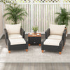 5 Pieces Patio Furniture Set with Loveseat and Armchairs for Porch-White - Gallery View 1 of 11