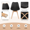 Mid-century modern dining chair set of 4 with black PU seat and sturdy beech wood legs, perfect for kitchen gatherings.