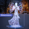 Lighted 5.2 FT angel Christmas decoration with 250 cool white lights, featuring a glittering halo and flute, for.