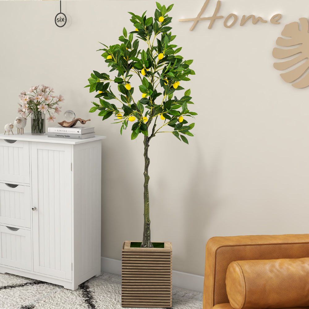 Artificial Lemon Tree 2.6/4/5.2 Feet Tall Fake Lemon Plant wuth Lemon Fruits-5.2 ft - Gallery View 1 of 10
