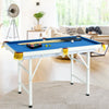 47 Inch Folding Billiard Table with Cues and Brush Chalk-Blue - Gallery View 1 of 12