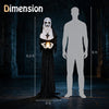 Life-size 5.3 FT animated nun Halloween decoration with a flickering candle, perfect for spooky themed parties and outdoor displays.