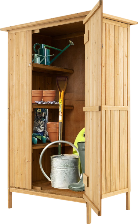 Costway Outdoor Storage Shed 5' x 3' with Asphalt Roof and 3 Shelves New