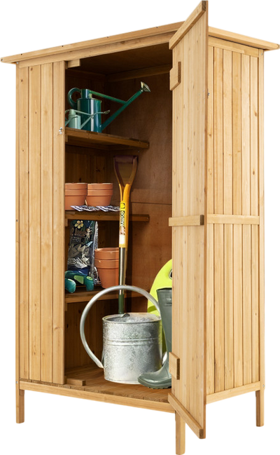 Costway Outdoor Storage Shed 5' x 3' with Asphalt Roof and 3 Shelves New