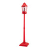 Red 5.3 feet musical Christmas street lamp with LED lights and swirling snow, perfect for festive holiday decor.