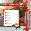 5.3 feet red musical Christmas street lamp with LED lights and blowing snow, perfect for festive holiday decor.
