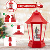 Red 5.3 Feet Musical Christmas Street Lamp with Santa scene, LED lights, and easy assembly for festive holiday decor.