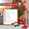 5.3 feet red musical Christmas street lamp with 60 LED lights, featuring Santa and snowman, perfect for festive decor.