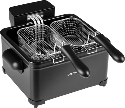 Costway 5.3-Qt Electric Deep Fryer LED Touch Screen 3 Baskets 6 Presets 38834109 New