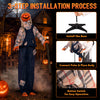 5.3 ft Halloween decoration with glowing red eyes, shovel, and lifelike movements for an eerie outdoor display.