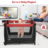4-in-1 Convertible Portable Baby Play yard with Toys and Music Player-Red - Gallery View 1 of 12