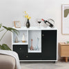 Lateral mobile filing cabinet in black with 2 drawers and open shelves, ideal for office or kitchen storage.