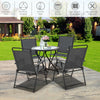 Lightweight portable outdoor folding chair with armrests, featuring a sturdy steel frame, perfect for space-saving.