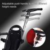 Adjustable push handle of the 4-in-1 kids tricycle in red, designed for various height needs and easy steering control.
