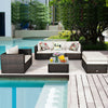 Costway Patio Rattan Furniture Set with Sectional Cushion 6 Piece New