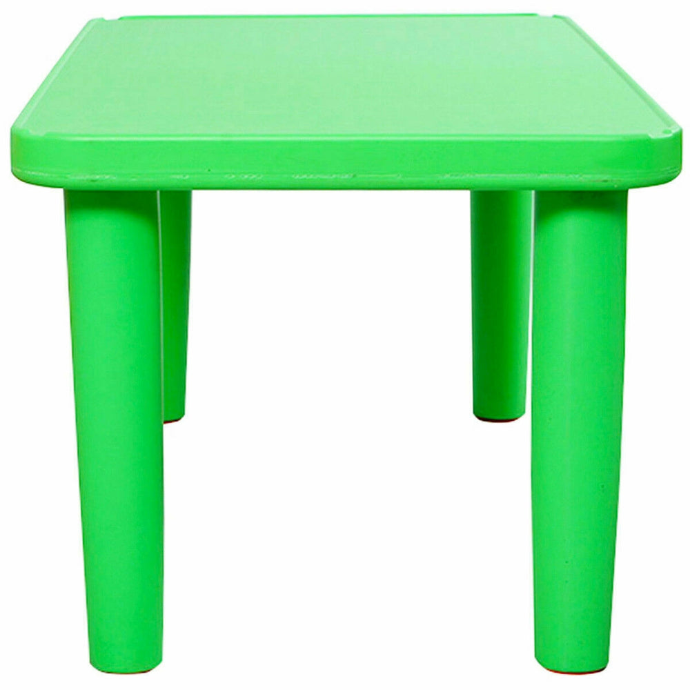 Bright green kids portable plastic activity table with rounded corners, perfect for learning and play in home or school.