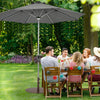 Heavy-duty 29.5-inch steel umbrella base stand with 2 hand tightening knobs, ideal for backyard and poolside use.