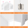 Kids tri-folding mirror vanity table set in white with round corners, premium hinges, and stable feet for safety and.