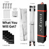 6.6 x 6.6 FT height adjustable canopy tent with roller bag, includes frame, canopy top, and stability accessories for.