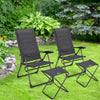 4 Pieces Patio Adjustable Back Folding Dining Chair Ottoman Set-Gray - Gallery View 1 of 12