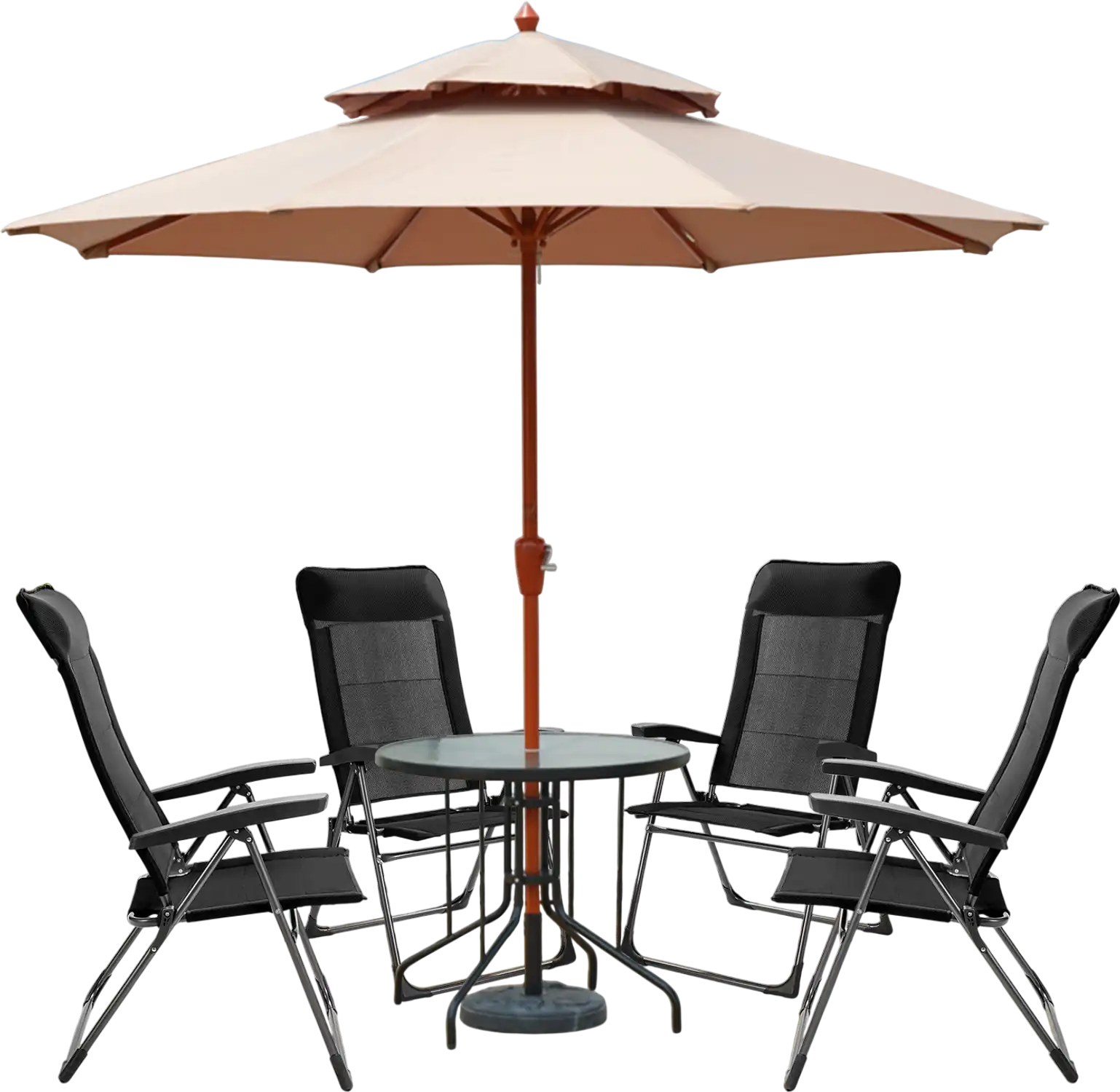 Costway 2 Pc Portable Patio Folding Dining Chairs w/ Headrest Black 96452073 New