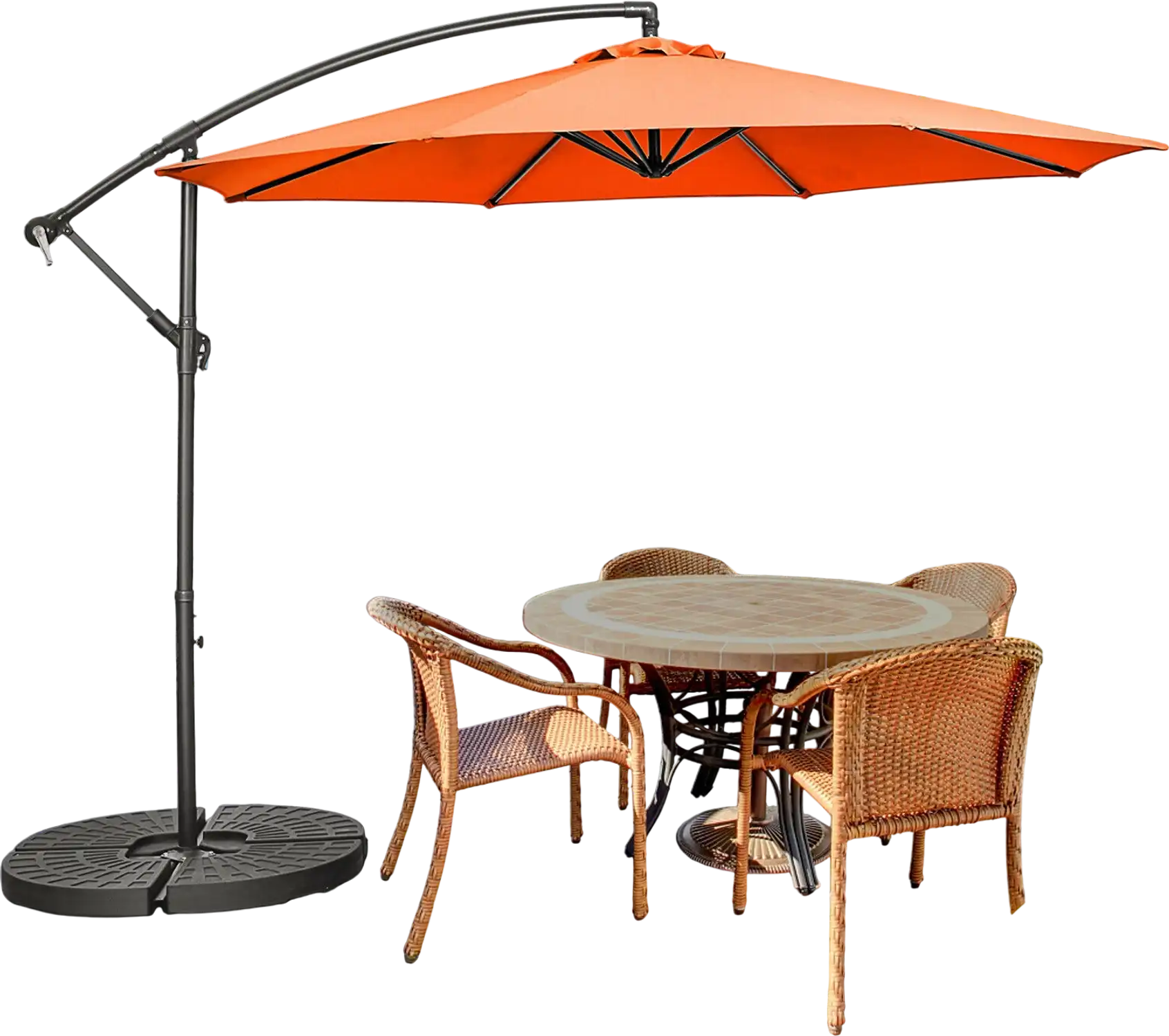 Costway 10' Offset Cantilever Umbrella Orange 81260795 New
