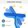 Adjustable blue canopy of the Outdoor Kids Patio Swing Bench, designed for sun protection and weather resistance.