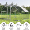 Large walk-in chicken coop run with solid steel frame, galvanized tube, and waterproof cover for outdoor use.