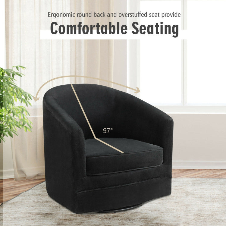 Costway Accent Chair with 360-Degree Swivel Metal Base New