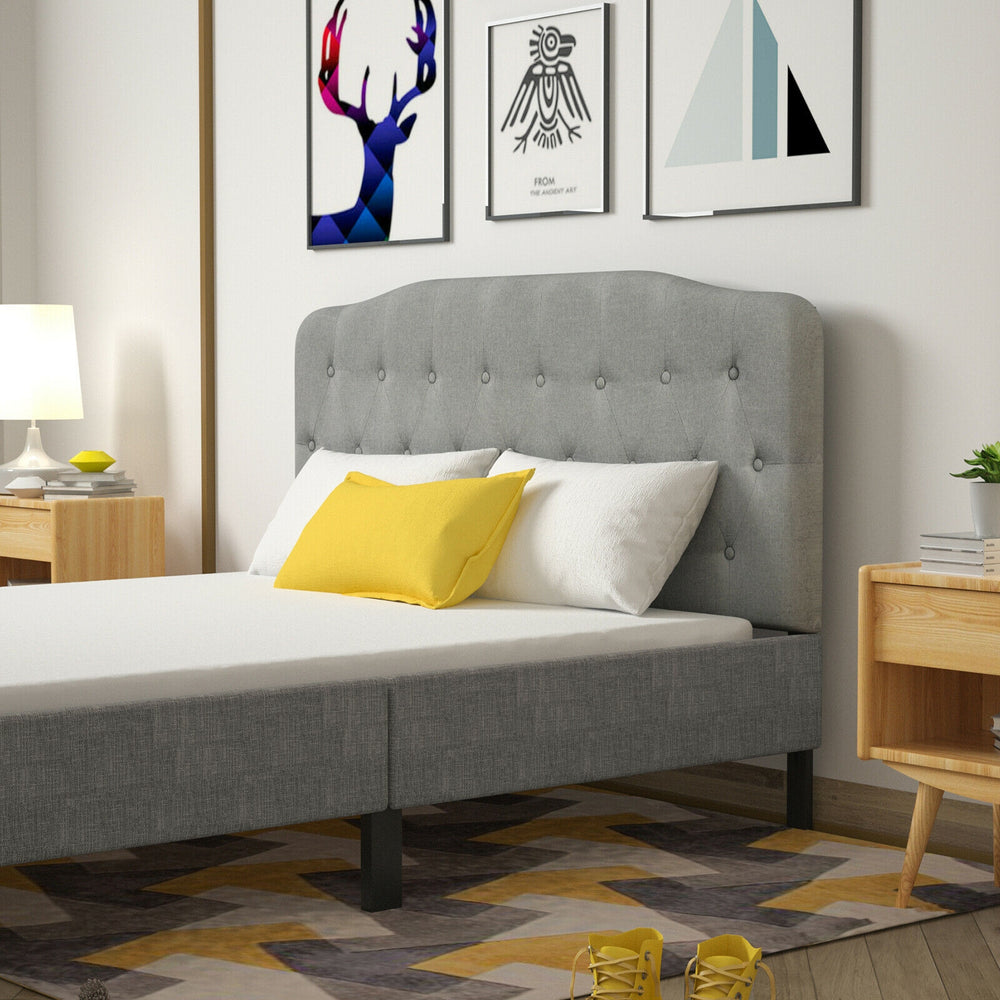 Queen Upholstered Headboard with Adjustable Heights-Light Gray - Gallery View 1 of 11