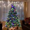 Pre-Lit Snowy Christmas Hinged Tree with Multi-Color Lights-7' - Gallery View 1 of 12
