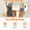 Tall wooden cat tree with sisal posts, featuring 6 platforms for climbing and scratching, ideal for cat activity and.