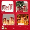 Three pieces of Christmas lighted gift boxes with red bows, showcasing 60 LED lights for festive indoor and outdoor.