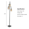 Retro floor lamp with amber glass shades, featuring a 64.5'' height and stylish design for versatile room placement.