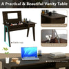 Dressing table with flip mirror, storage drawer, and stable legs, perfect for dressing up or as a writing desk.
