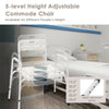 Height adjustable commode chair with removable backrest, suitable for bedside or bathroom use, ranging from 19.5" to.