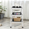 Folding 3-step ladder with handgrip, anti-slip platform, and sturdy design, ideal for home or office use.