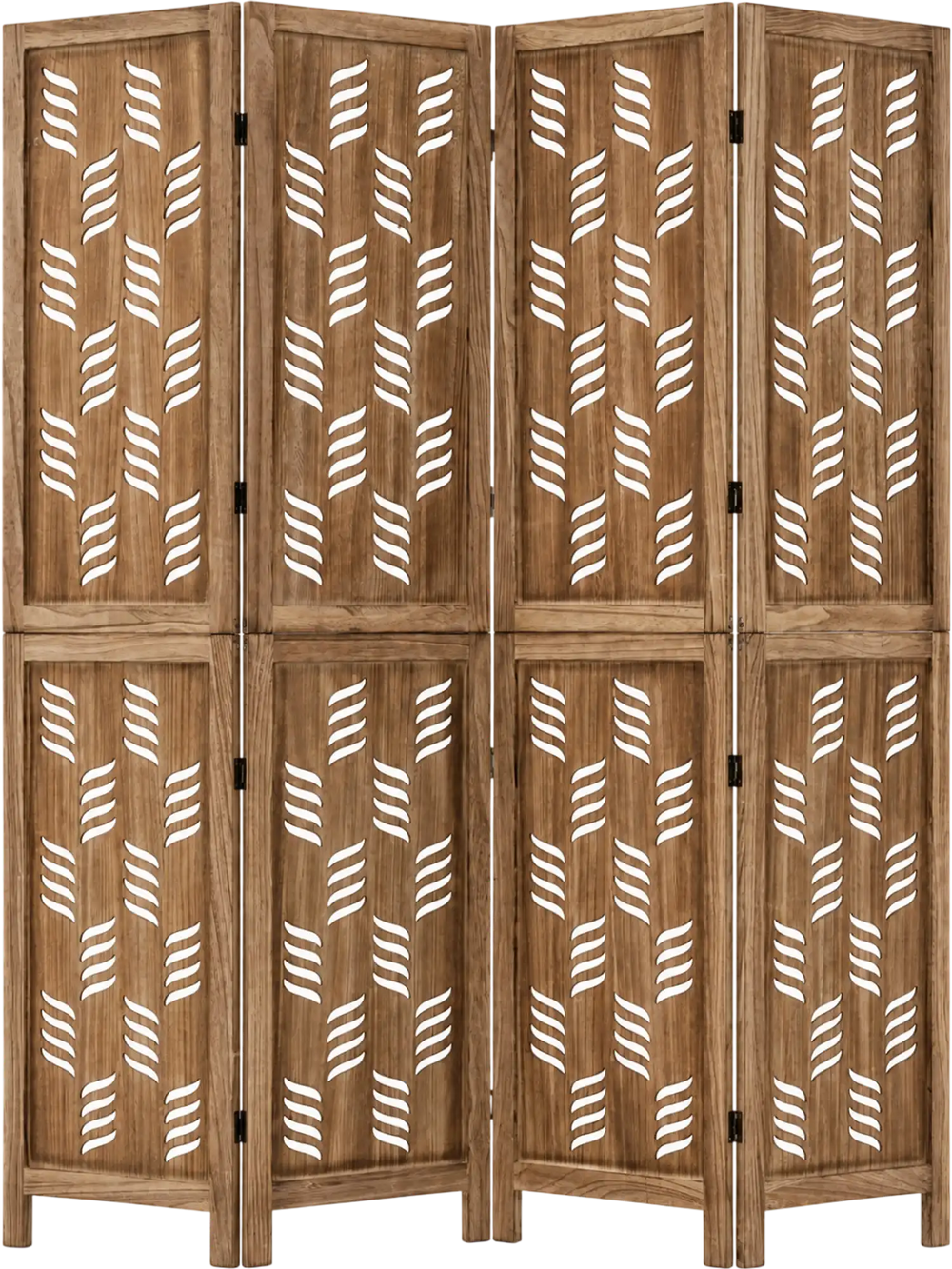 Tall 5.5 FT room divider with wave cutout design and paulownia frame, perfect for privacy in any room.