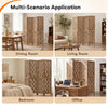 5.5 FT tall room divider with wave cutout design and paulownia frame, ideal for privacy in dining, living, or office spaces.
