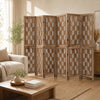 Tall 5.5 FT room divider with 6 panels, crafted from premium paulownia wood, ideal for creating privacy in any space.