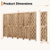 6-panel room divider with wave cutout design, made of paulownia wood, ideal for creating privacy in various spaces.