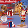 5.5 feet Christmas decoration featuring Santa Claus and reindeer on a ladder, illuminated with 100 LED lights for.