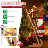 5.5 feet Christmas lighted reindeer and Santa Claus on ladder with 100 LED lights, perfect for festive indoor or.