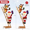 Santa Claus and reindeer on a ladder, 5.5 ft tall, with 100 LED lights for festive indoor or outdoor decoration.