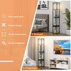 Modern standing shelf lamp with 1 power outlet and 2 USB ports, featuring 3 open shelves for convenient storage in.