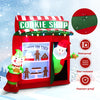 Inflatable 6.3 feet gingerbread cookie shop with Santa, featuring colorful lights and waterproof fabric for outdoor.