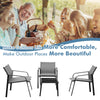 Single sofa from the 4-piece patio furniture set in gray, designed with cozy armrests and a breathable mesh for outdoor.